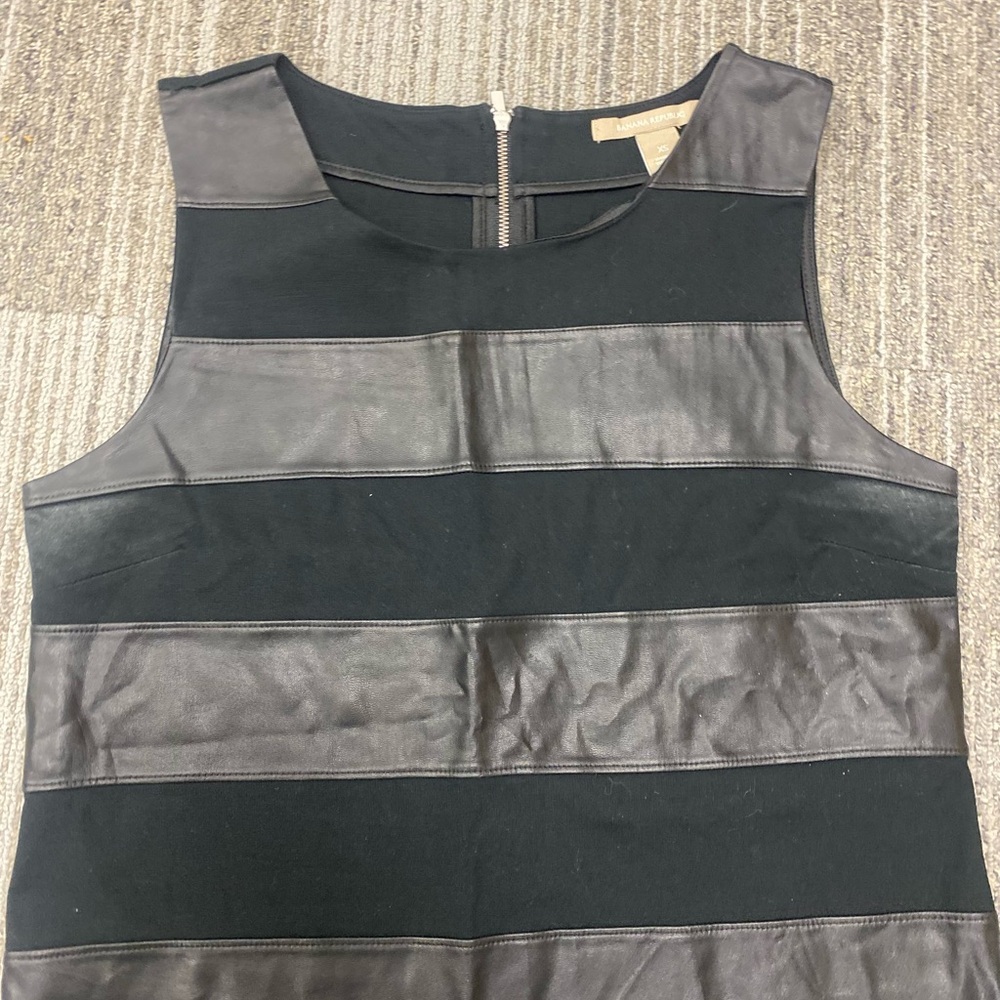 Banana Republic Black and Gray Panel Dress